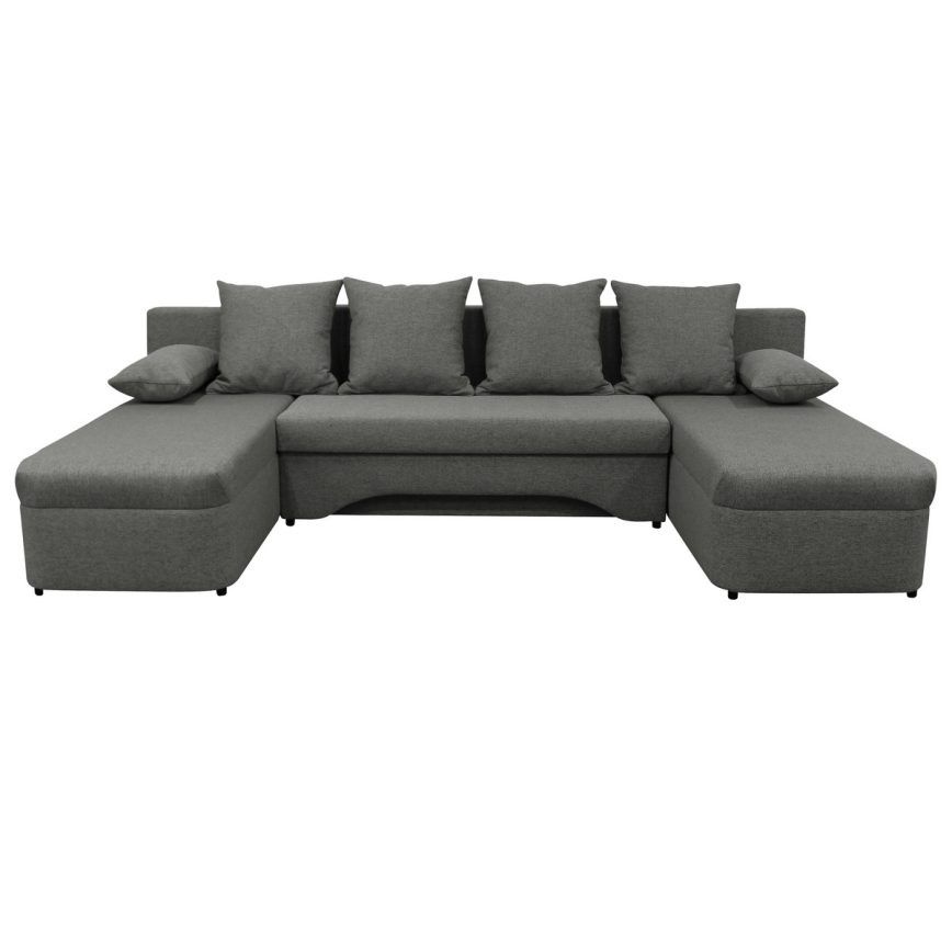 Canapé d'angle universel en forme de U, rembourré et pliable ALMEIDA anthracite