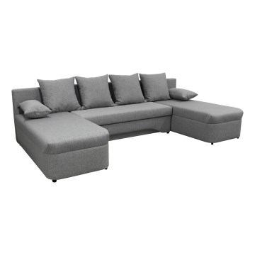 Canapé d'angle universel en forme de U, rembourré et pliable ALMEIDA gris