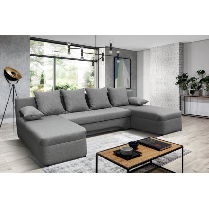 Canapé d'angle universel en forme de U, rembourré et pliable ALMEIDA gris