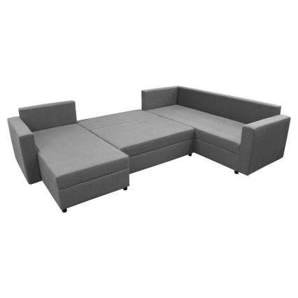 Canapé d'angle universel en forme de U, rembourré et pliable SEYA gris