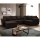 Canapé d'angle universel en forme de U, rembourré et pliable SEYA marron
