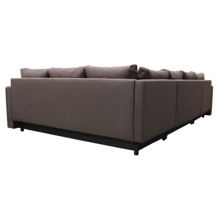 Canapé d'angle universel en forme de U, rembourré et pliable SEYA marron