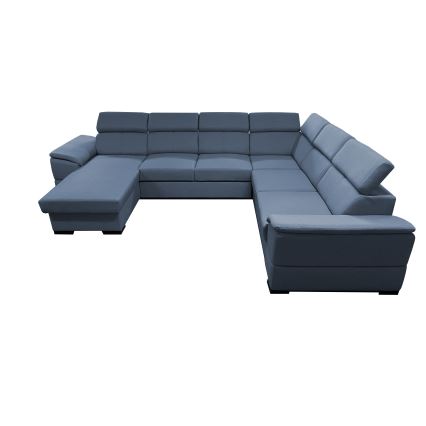 Canapé d'angle convertible en U avec rangement universel GRANADA bleu