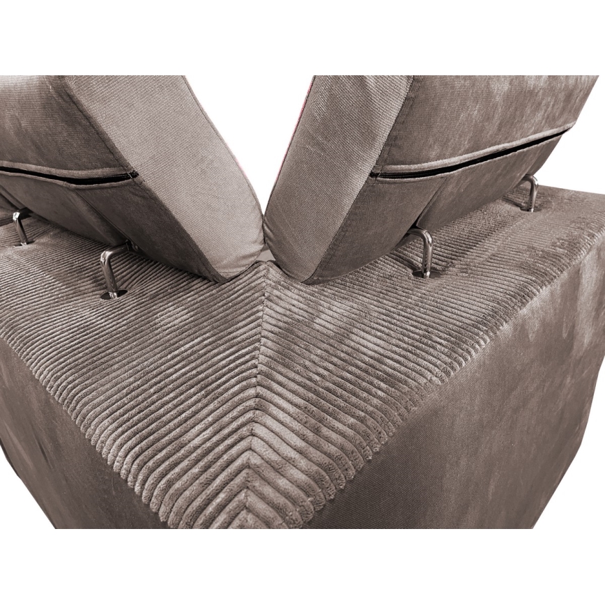 Canapé d'angle en U convertible avec rangement universel SALVADA beige