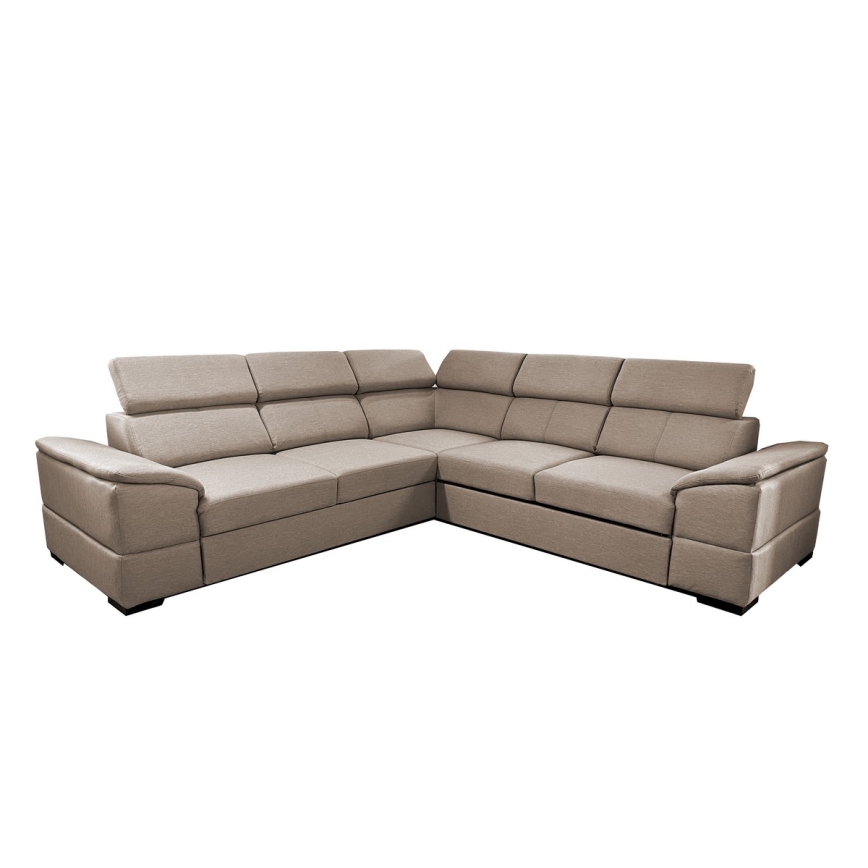 Canapé d'angle convertible universel avec rangement GRANADA beige