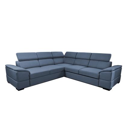 Canapé d'angle convertible universel avec rangement GRANADA bleu