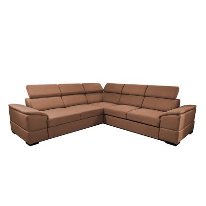 Canapé d'angle universel convertible avec rangement GRANADA marron
