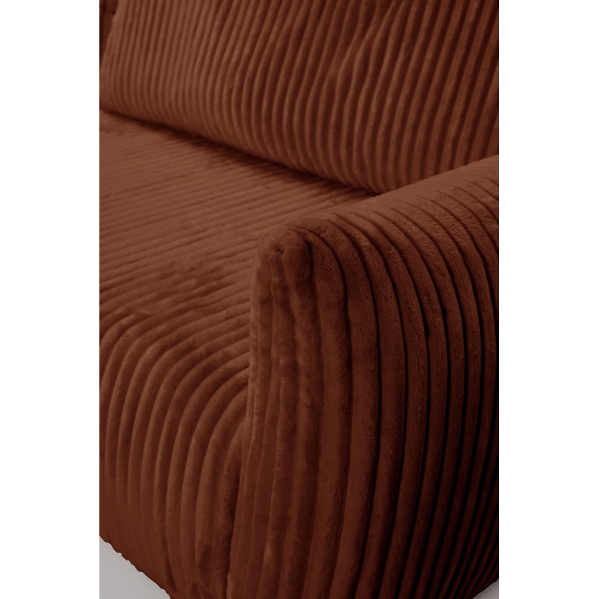 Canapé d'angle universel pliable en L avec espace de rangement FRIDA marron