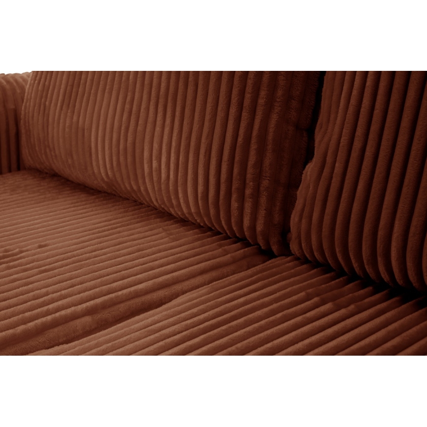 Canapé d'angle universel pliable en L avec espace de rangement FRIDA marron