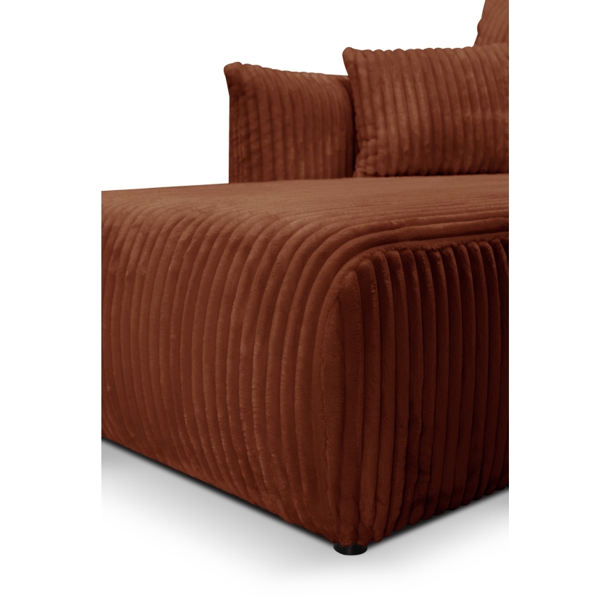 Canapé d'angle universel pliable en L avec espace de rangement FRIDA marron