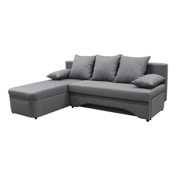 Canapé d'angle universel pliable et rembourré en forme de L ALMEIDA gris
