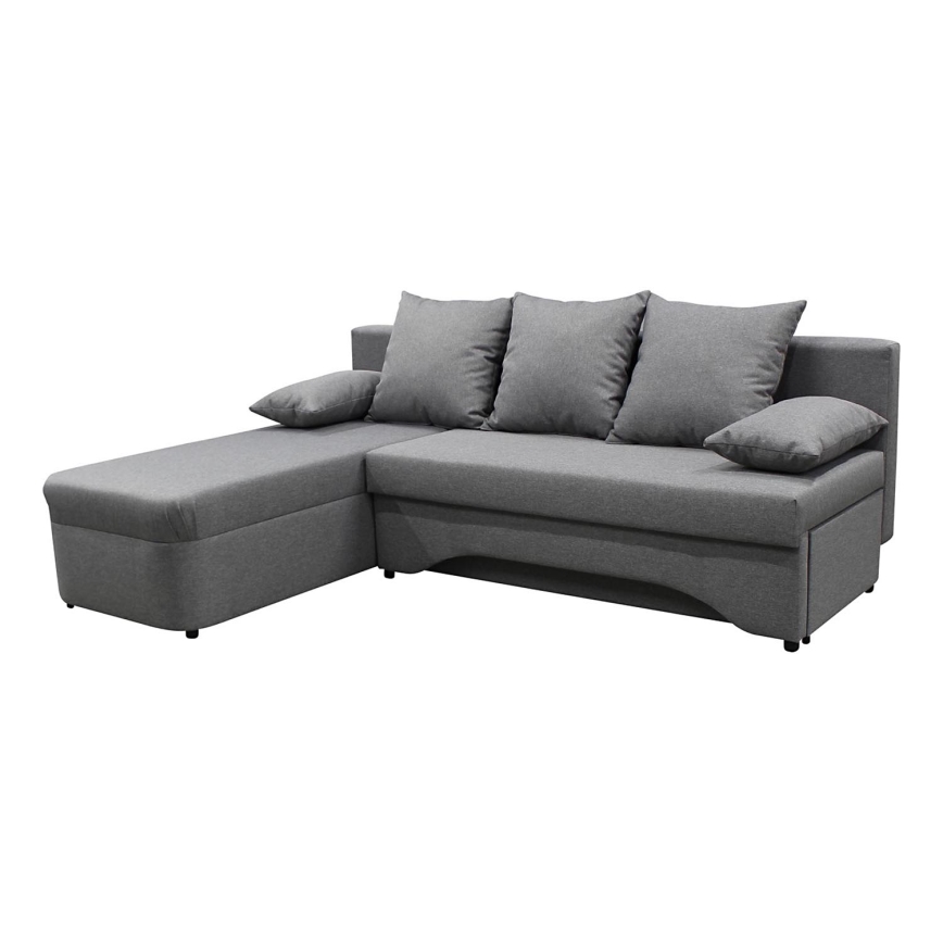 Canapé d'angle universel pliable et rembourré en forme de L ALMEIDA gris