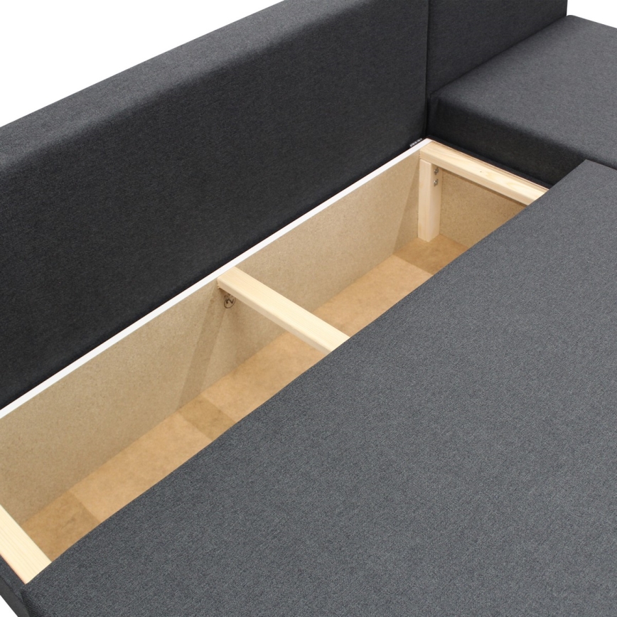 Canapé d'angle universel rembourré et pliable en L ALMEIDA anthracite