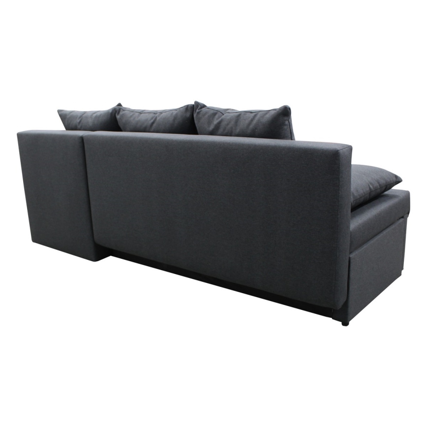 Canapé d'angle universel rembourré et pliable en L ALMEIDA anthracite