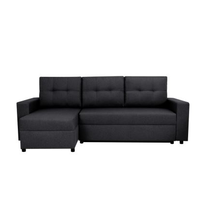 Canapé d'angle universel avec fonction couchage et espace de rangement SEVILLA anthracite
