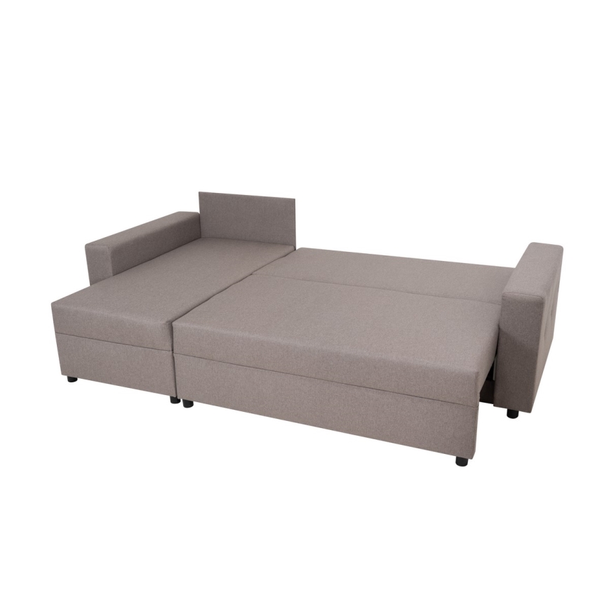 Canapé d'angle universel avec fonction couchage et espace de rangement SEVILLA gris