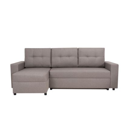 Canapé d'angle universel avec fonction couchage et espace de rangement SEVILLA gris