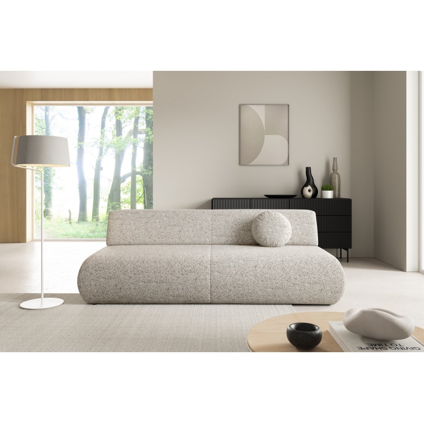 Canapé-lit 3 places avec coffre de rangement PRATO, beige