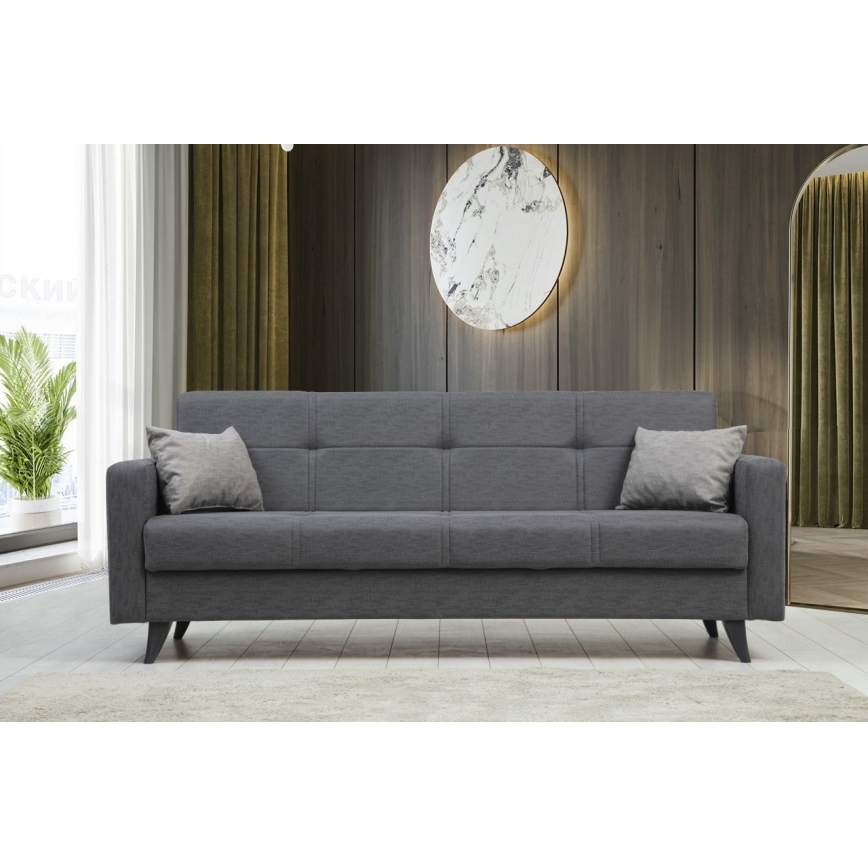 Canapé-lit 3 places KORFU gris foncé