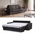 Canapé-lit 3 places LEKA, marron — conçu pour un couchage quotidien