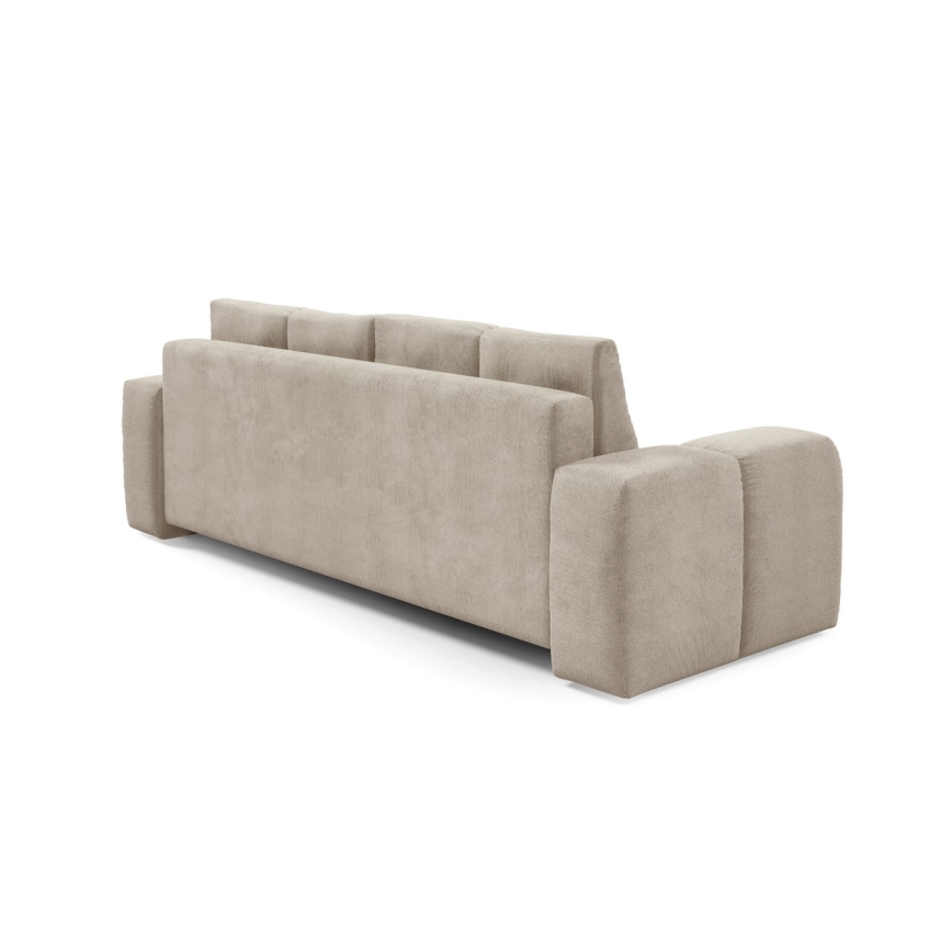 Canapé-lit 3 places rembourré avec coffre de rangement ALMADA beige