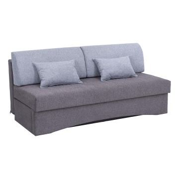 Canapé-lit convertible 3 places rembourré pour un couchage quotidien sans accoudoirs PAUL gris