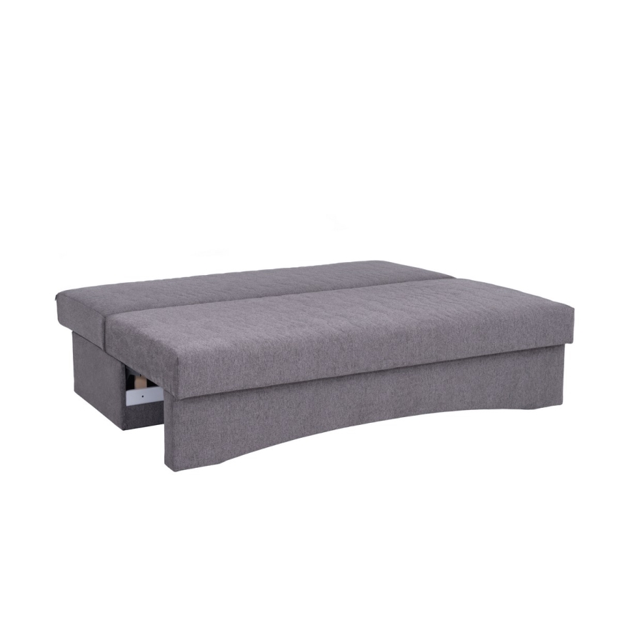 Canapé convertible rembourré 3 places, adapté au couchage quotidien, sans accoudoirs PAUL, gris