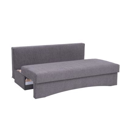 Canapé convertible rembourré 3 places, adapté au couchage quotidien, sans accoudoirs PAUL, gris