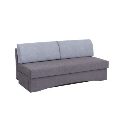 Canapé convertible rembourré 3 places, adapté au couchage quotidien, sans accoudoirs PAUL, gris