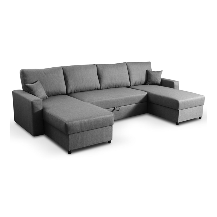 Canapé pliable en U avec espace de rangement JANISE gris