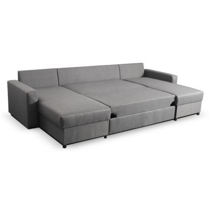 Canapé pliable en U avec espace de rangement JANISE gris