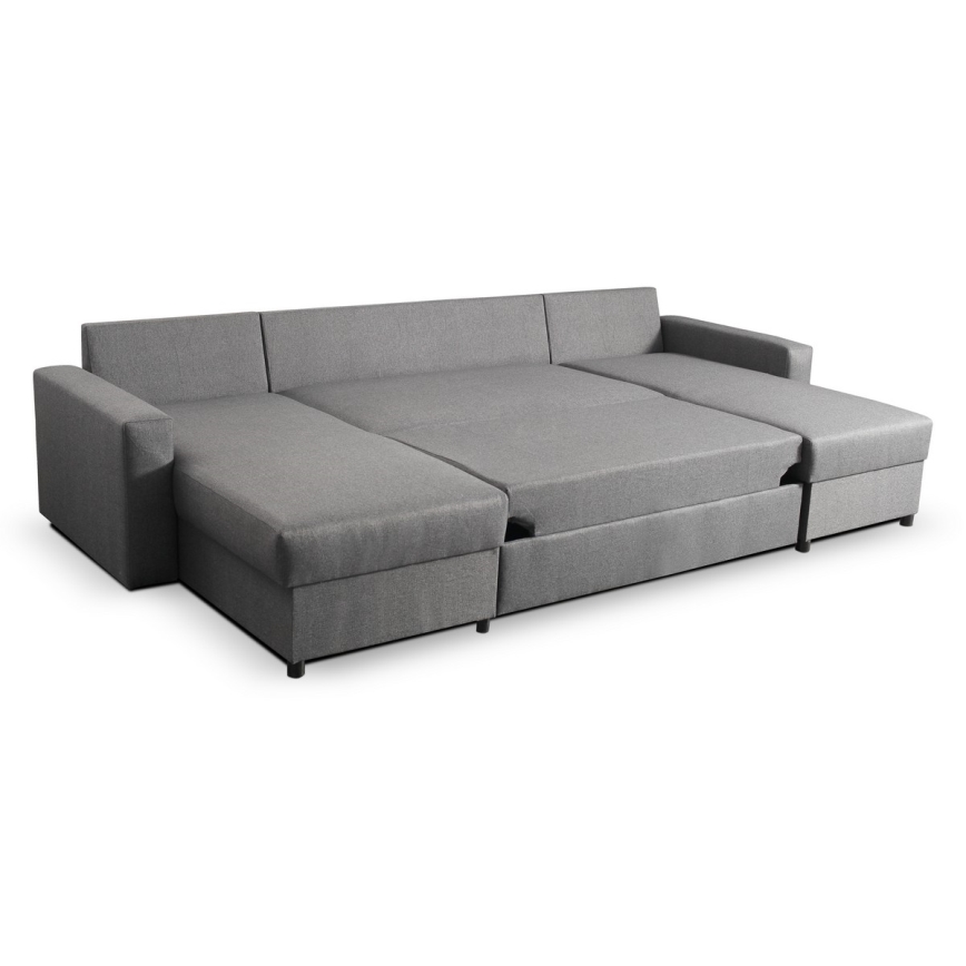 Canapé pliable en U avec espace de rangement JANISE gris