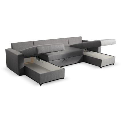 Canapé pliable en U avec espace de rangement JANISE gris
