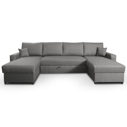 Canapé pliable en U avec espace de rangement JANISE gris