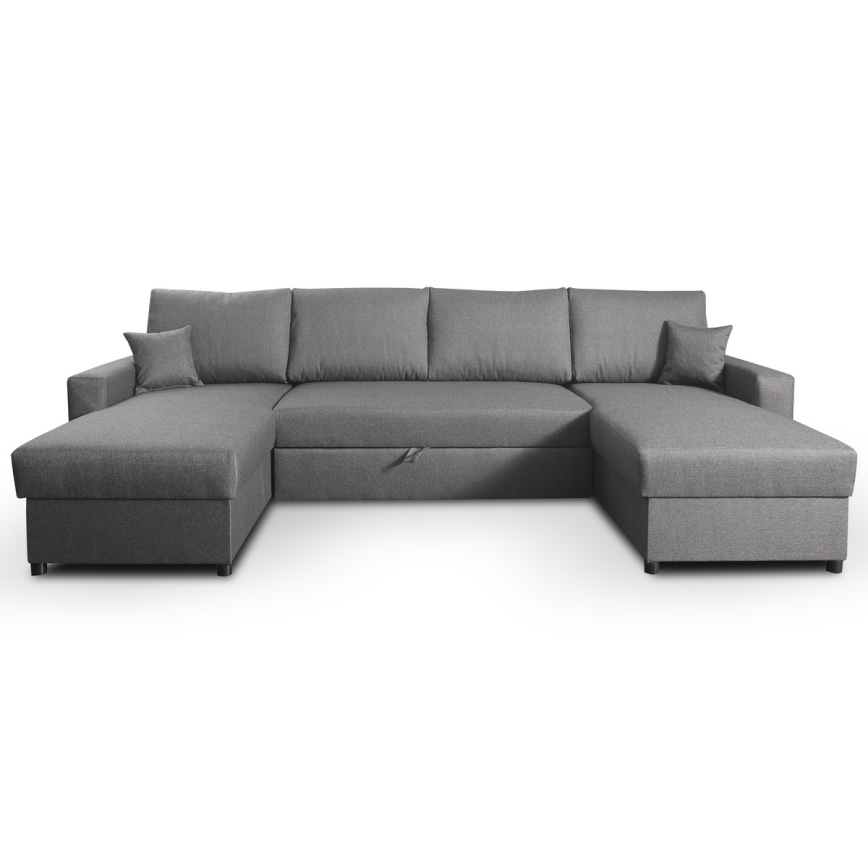Canapé pliable en U avec espace de rangement JANISE gris