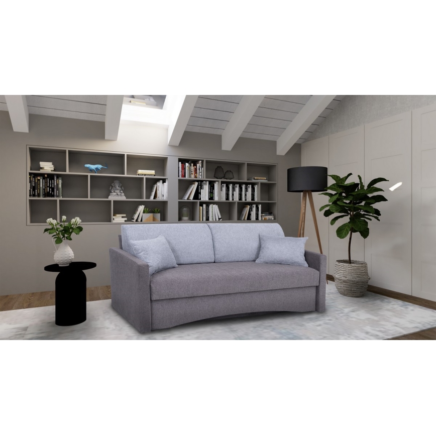 Canapé pliable rembourré avec accoudoirs PAUL gris