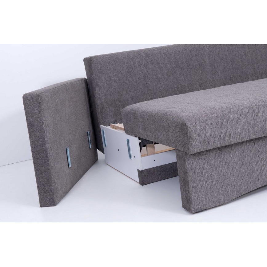 Canapé pliable rembourré avec accoudoirs PAUL gris