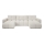 Canapé rembourré convertible en U ALMADA avec coffre de rangement, beige