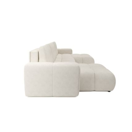 Canapé rembourré convertible en U ALMADA avec coffre de rangement, beige