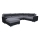 Canapé universel pliable en forme de U, rembourré OXFORD noir/gris