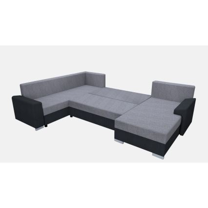 Canapé universel pliable en forme de U, rembourré OXFORD noir/gris