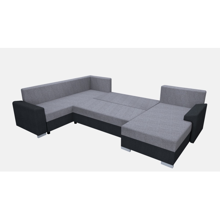 Canapé universel pliable en forme de U, rembourré OXFORD noir/gris