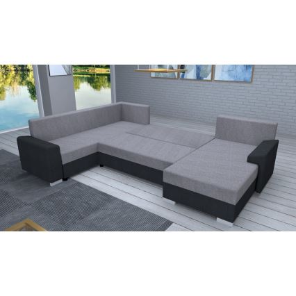 Canapé universel pliable en forme de U, rembourré OXFORD noir/gris