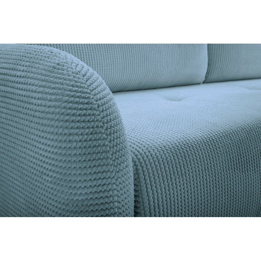 Canapé‑lit rembourré 3 places CLOUDY turquoise