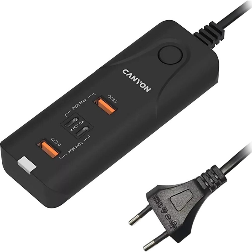 Canyon - Oplader 2xUSB A + 2xUSB C Power Delivery 20W