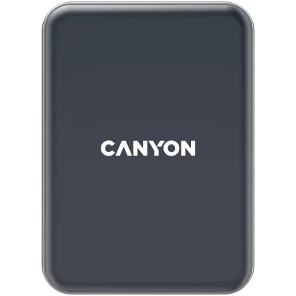 Canyon - Support magnétique de téléphone pour voiture avec fonction de charge sans fil Qi 5V carré noir