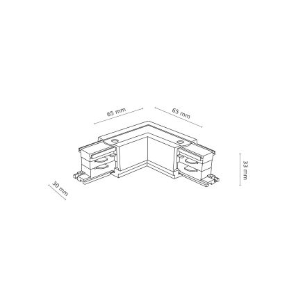 Capuchon d'extrémité de système de rail triphasé TRACER carré blanc