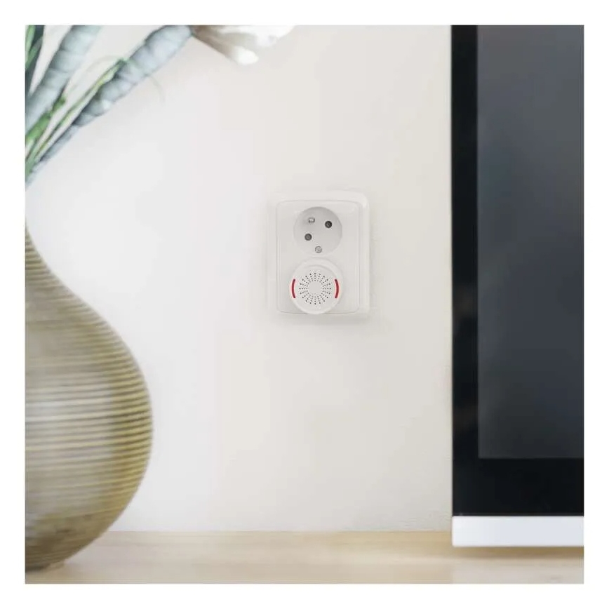 Carillon sans fil à brancher sur prise 230 V + 1 pile CR2032 incluse, blanc