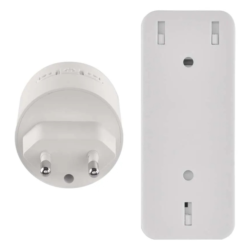 Carillon sans fil à brancher sur prise 230 V + 1 pile CR2032 incluse, blanc