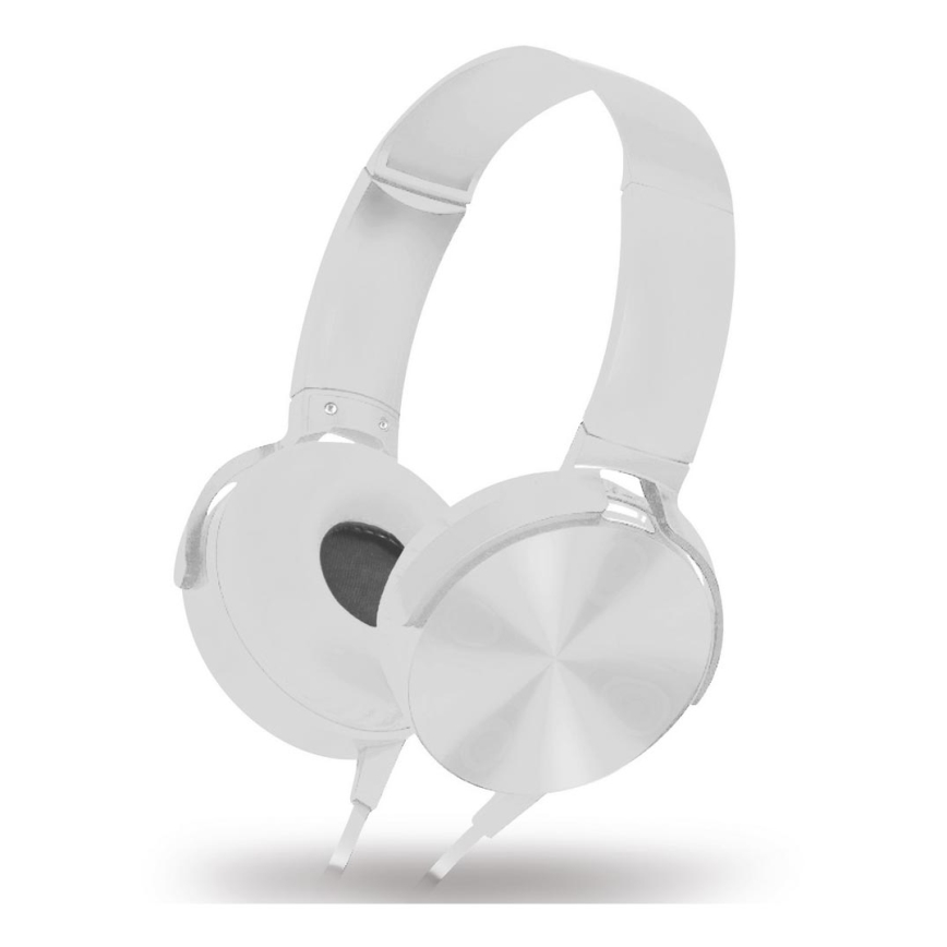 Casque filaire avec micro blanc
